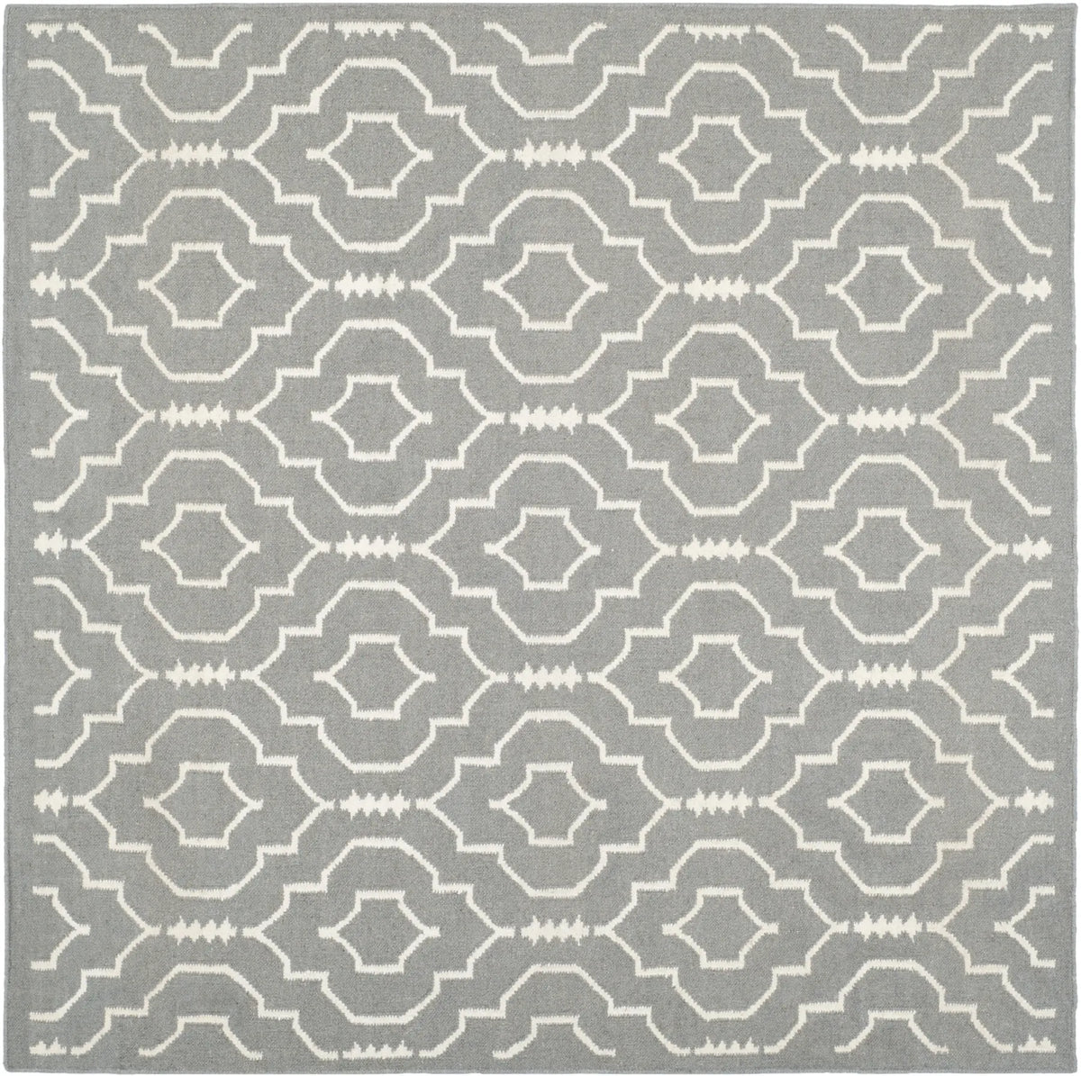 Safavieh Dhurries 6'-0" x 6'-0" Rug in Grey / Ivory