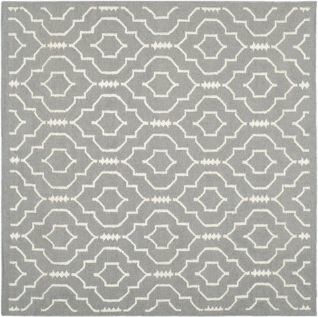 Safavieh Dhurries 6'-0" x 6'-0" Rug in Grey / Ivory