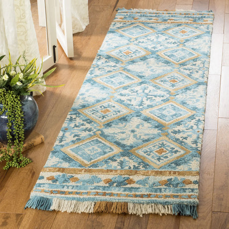 Safavieh Blossom 2'-3" x 8'-0" Rug in Ivory / Teal