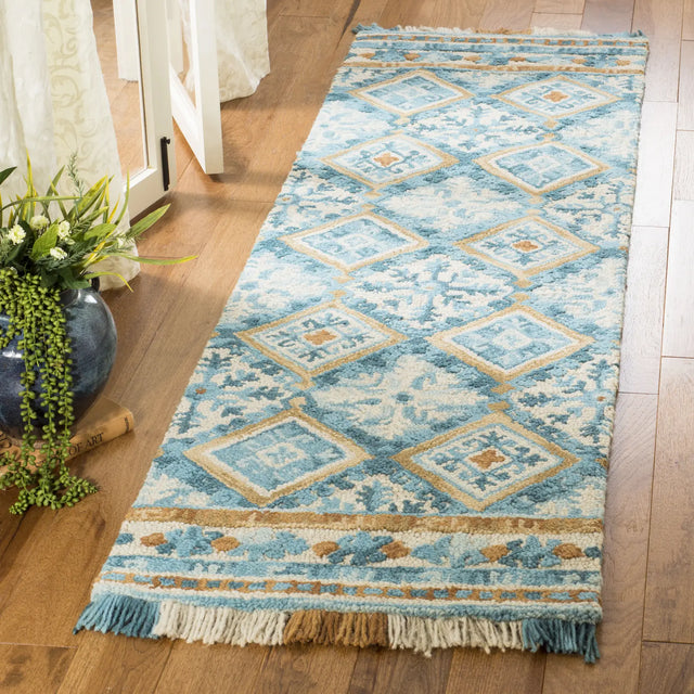Safavieh Blossom 2'-3" x 8'-0" Rug in Ivory / Teal