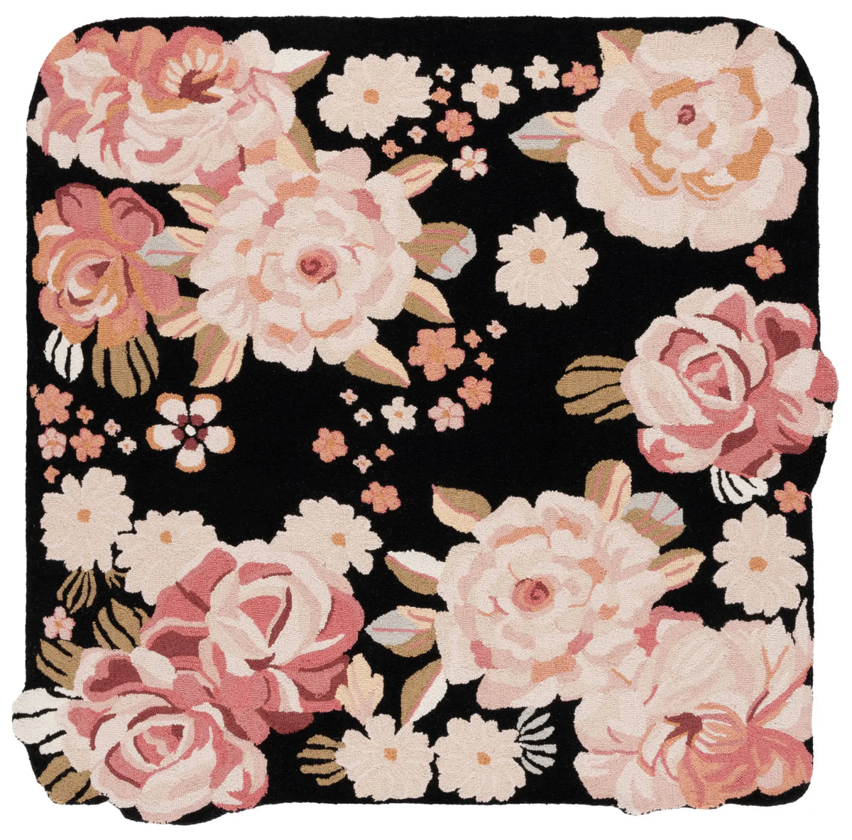 Safavieh Jardin 6'-0" x 6'-0" Rug in Black / Pink