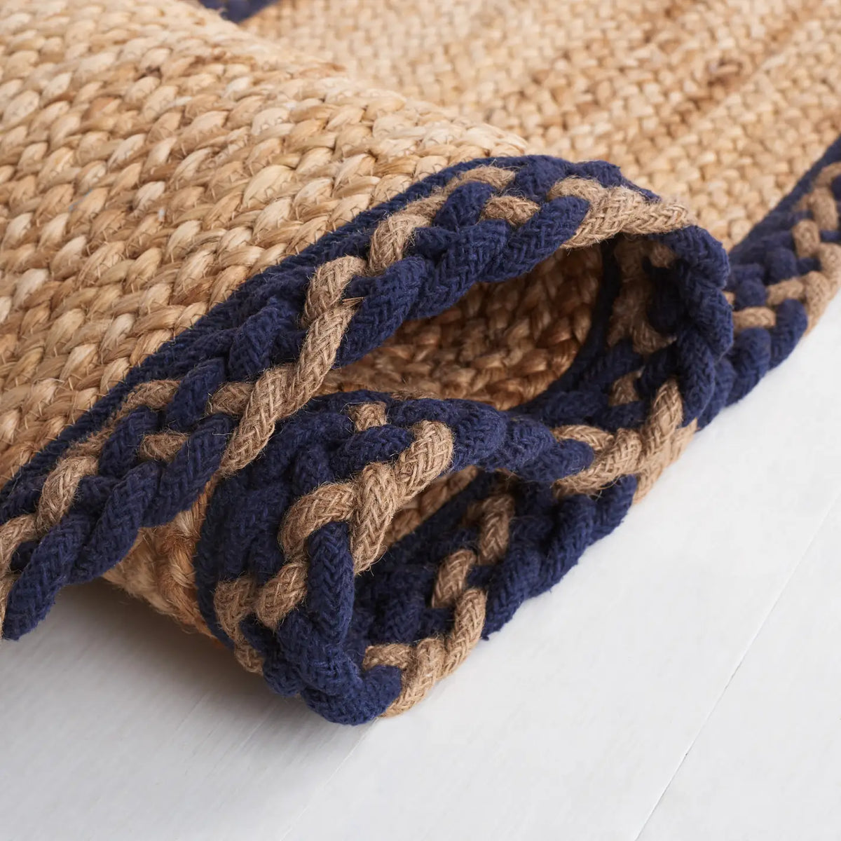 Safavieh Natural Fiber 5'-0" x 8'-0" Rug in Natural / Navy