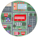 Safavieh Kids Playhouse 200 5'-0" x 5'-0" Rug in Green / Charcoal