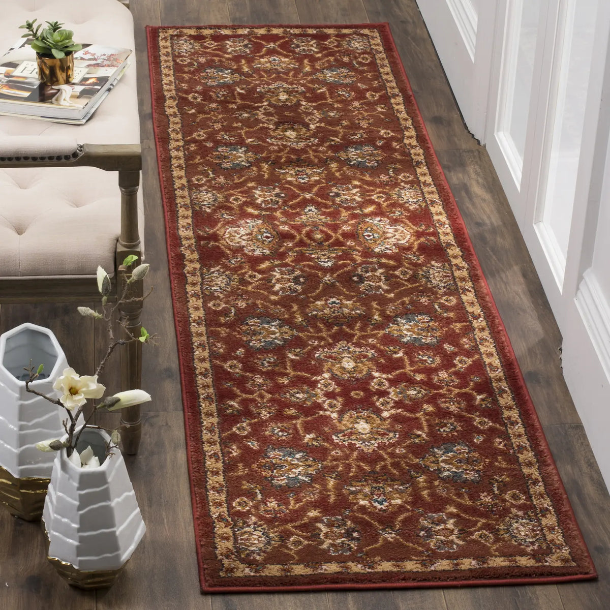 Safavieh Summit 2'-3" x 8'-0" Rug in Red / Dark Grey
