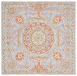 Safavieh Micro-Loop 5'-0" x 5'-0" Rug in Green / Grey