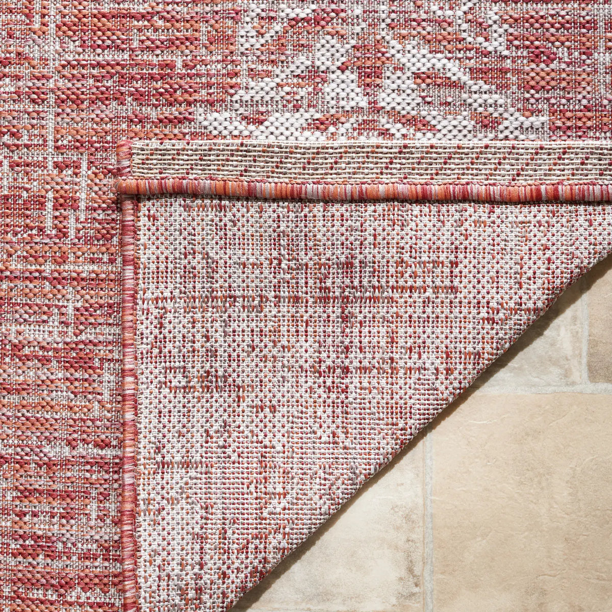 Safavieh Courtyard 6'-7" x 9'-6" Rug in Rust / Grey