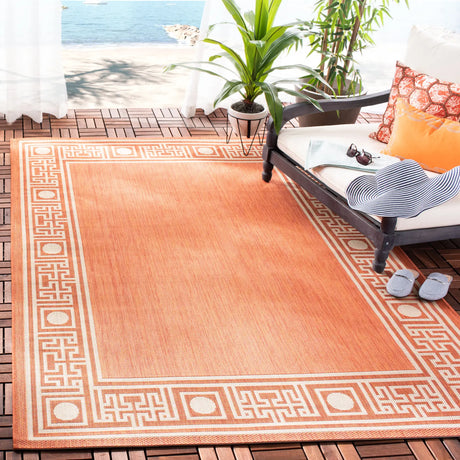 Safavieh Courtyard 4'-0" x 5'-7" Rug in Rust / Sand