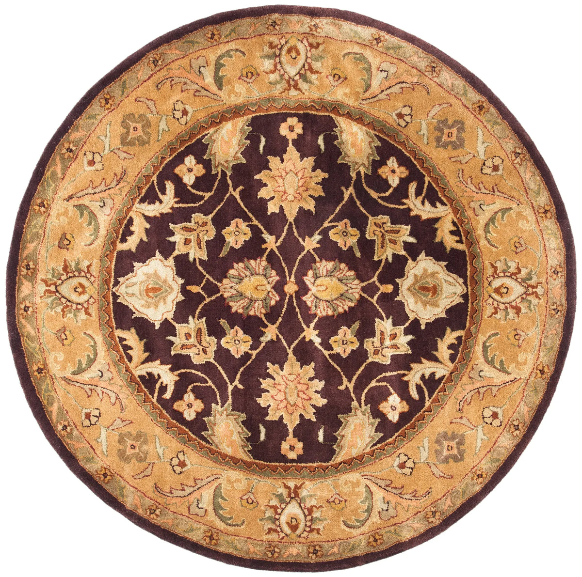 Safavieh Classic 6'-0" x 6'-0" Rug in Dark Plum / Gold