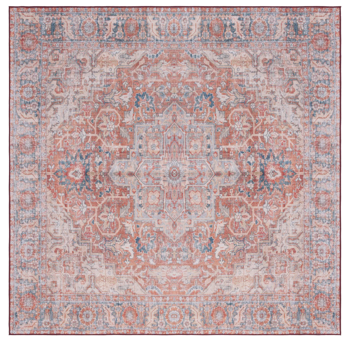 Safavieh Tucson 6'-0" x 6'-0" Rug in Rust / Navy