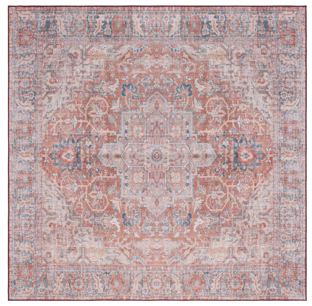 Safavieh Tucson 6'-0" x 6'-0" Rug in Rust / Navy