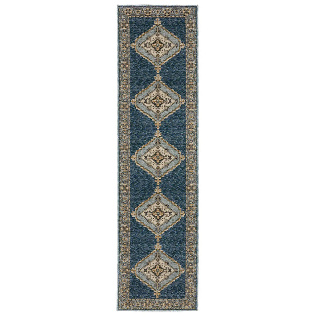 Oriental Weavers Sphinx Andorra 2430A Blue/ Gold Rug - runner