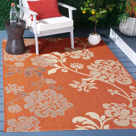 Safavieh Courtyard 5'-3" x 7'-7" Rug in Terra Natural / Brown