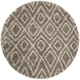 Safavieh Hudson Shag 5'-0" x 5'-0" Rug in Grey / Ivory