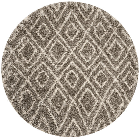 Safavieh Hudson Shag 5'-0" x 5'-0" Rug in Grey / Ivory