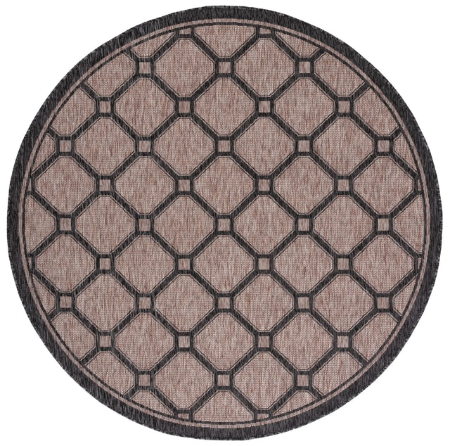 Safavieh Courtyard 6'-7" x 6'-7" Rug in Natural / Black
