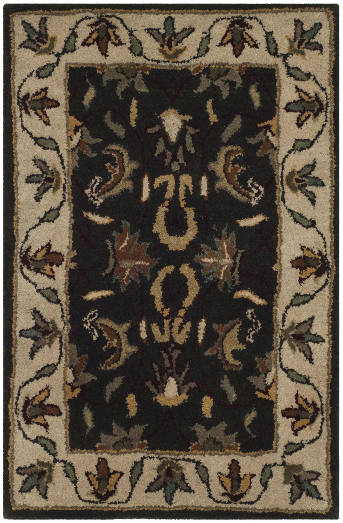 Safavieh Heritage 2'-0" x 3'-0" Rug in Black / Ivory