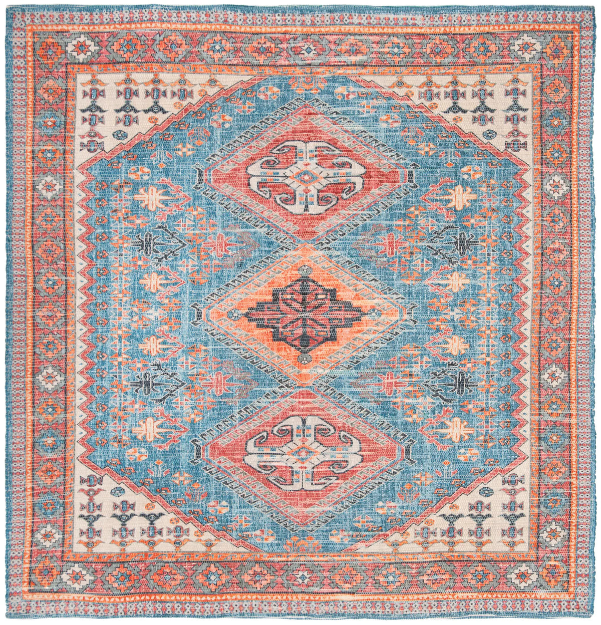 Safavieh Saffron 6'-0" x 6'-0" Rug in Navy / Red