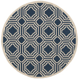 Safavieh Courtyard 5'-3" x 5'-3" Rug in Navy / Beige
