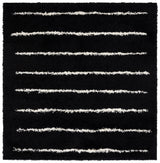 Safavieh Venus Shag 600 6'-7" x 6'-7" Rug in Black / Ivory