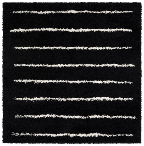 Safavieh Venus Shag 600 6'-7" x 6'-7" Rug in Black / Ivory