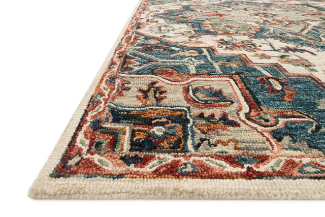 Loloi Victoria Vk-16 Blue/Red Rug - rug corner