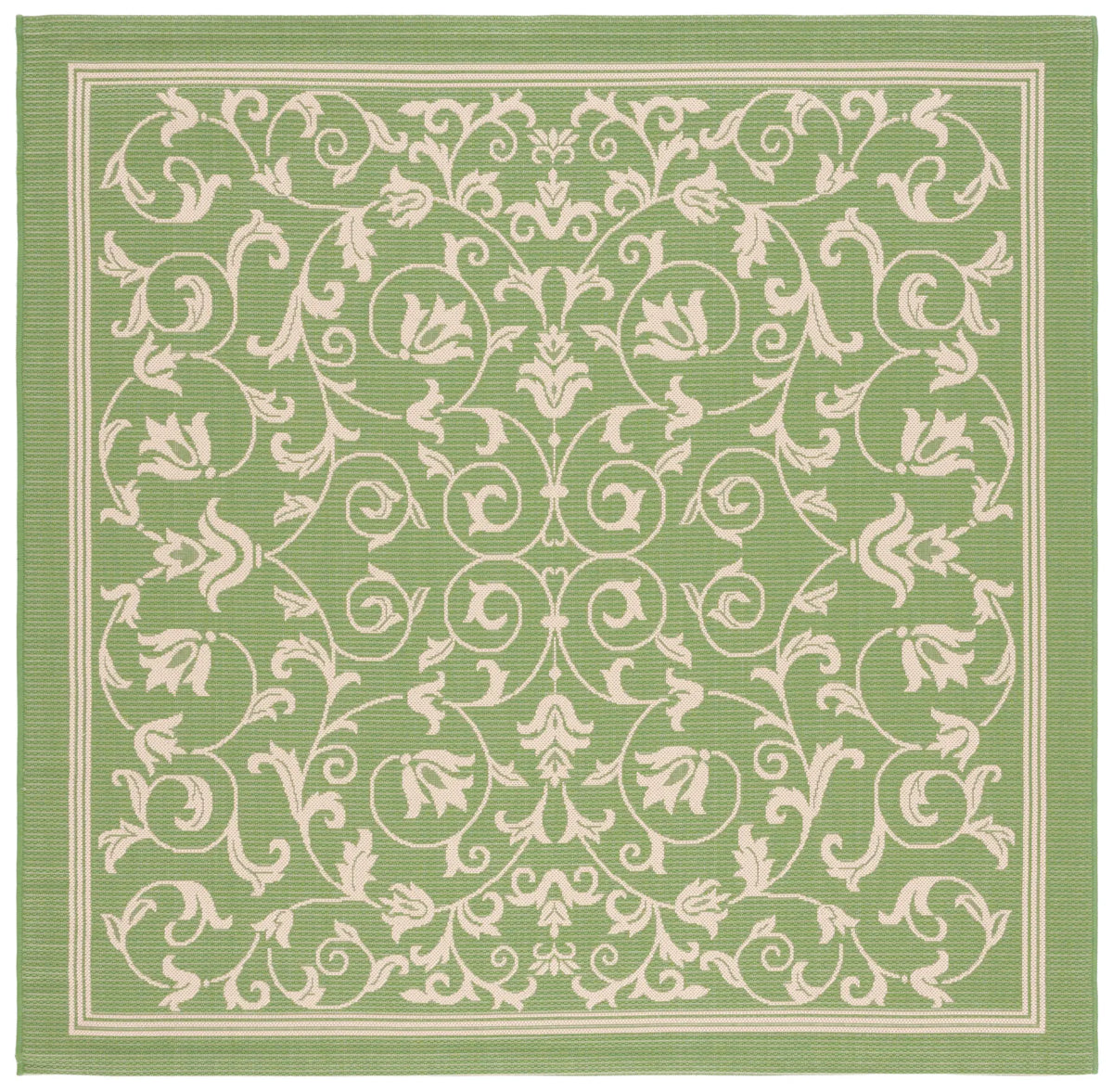 Safavieh Courtyard 6'-7" x 6'-7" Rug in Olive / Natural