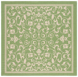 Safavieh Courtyard 6'-7" x 6'-7" Rug in Olive / Natural
