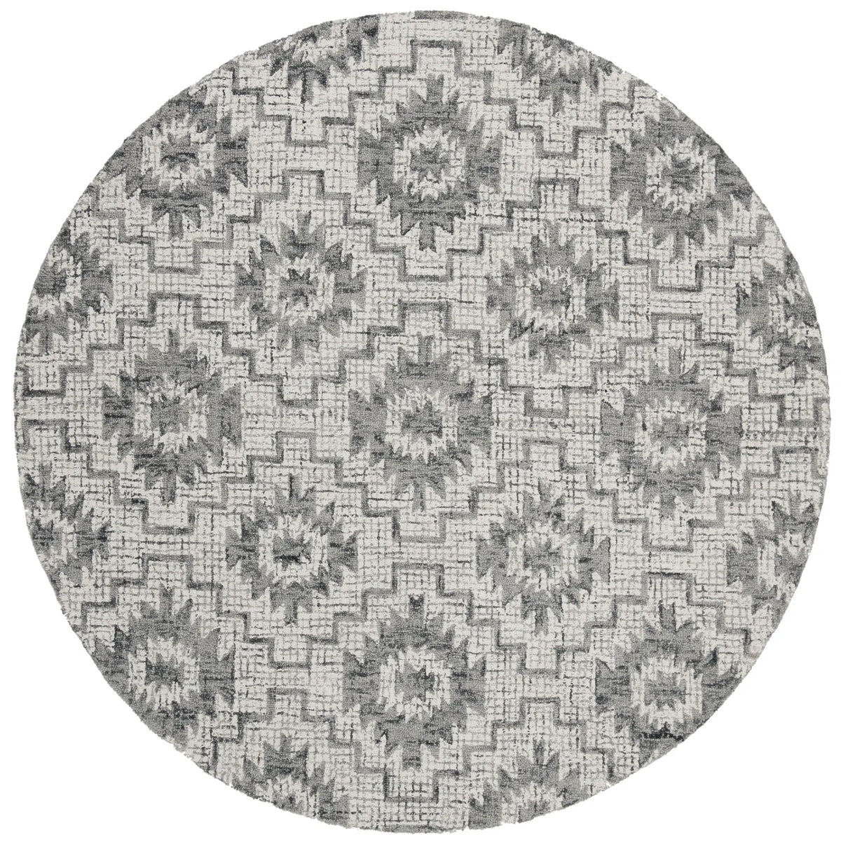 Safavieh Abstract 6'-0" x 6'-0" Rug in Ivory / Dark Grey
