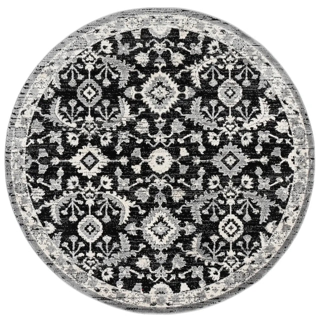 Safavieh Cameron 6'-7" x 6'-7" Rug in Black / Grey Ivory