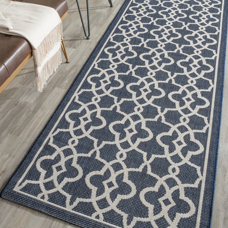 Safavieh Courtyard 2'-7" x 8'-2" Rug in Navy / Beige