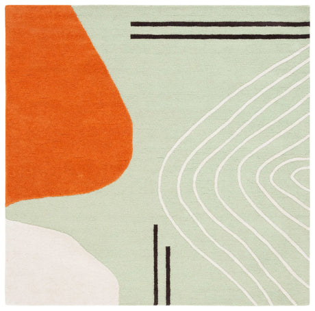 Safavieh Rodeo Drive 6'-0" x 6'-0" Rug in Green / Rust