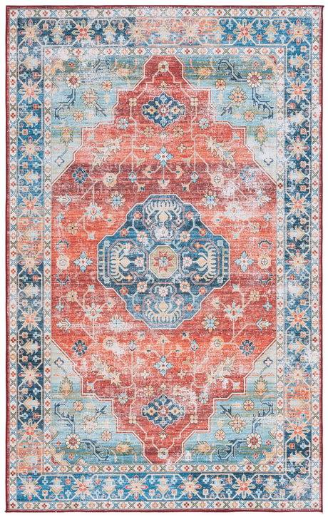 Safavieh Tucson 4'-0" x 6'-0" Rug in Rust / Blue