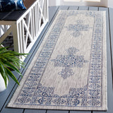 Safavieh Courtyard 2'-3" x 10'-0" Rug in Grey / Navy