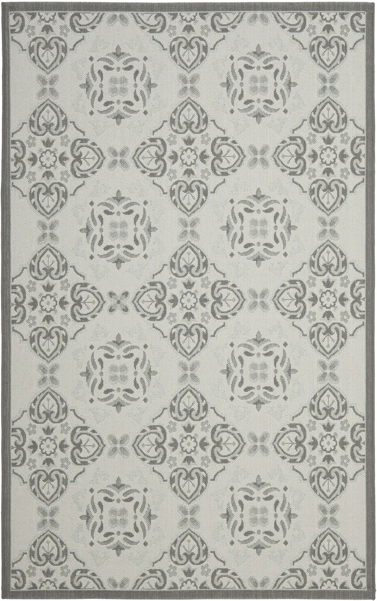 Safavieh Courtyard 5'-3" x 7'-7" Rug in Light Grey / Anthracite