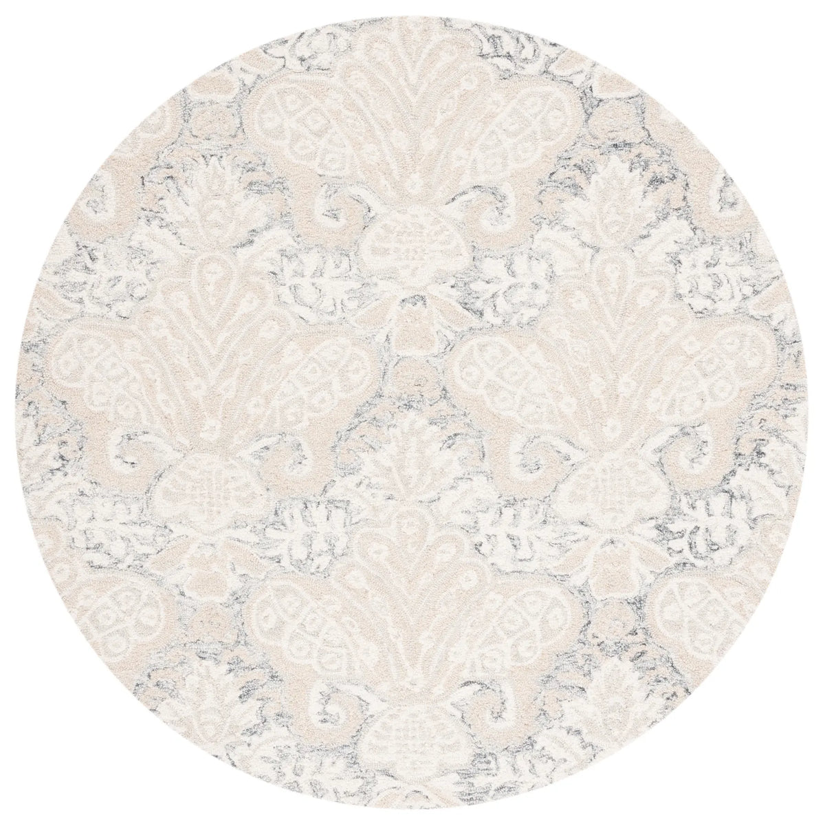 Safavieh Micro-Loop 5'-0" x 5'-0" Rug in Charcoal / Ivory