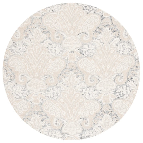 Safavieh Micro-Loop 5'-0" x 5'-0" Rug in Charcoal / Ivory