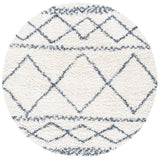 Safavieh Pro Lux Shag 400 6'-7" x 6'-7" Rug in Ivory / Blue
