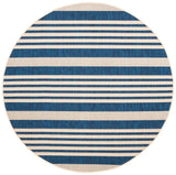 Safavieh Courtyard 5'-3" x 5'-3" Rug in Navy / Beige