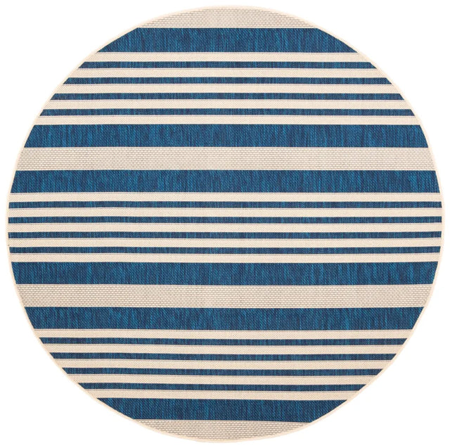 Safavieh Courtyard 5'-3" x 5'-3" Rug in Navy / Beige