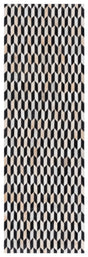 Safavieh Studio Leather 2'-3" x 7'-0" Rug in Ivory / Black