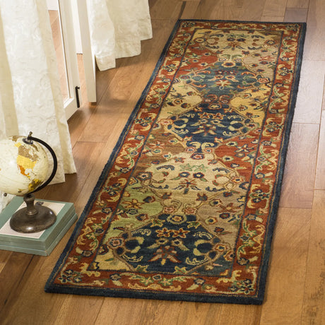 Safavieh Heritage 2'-3" x 10'-0" Rug in Beige / Burgundy