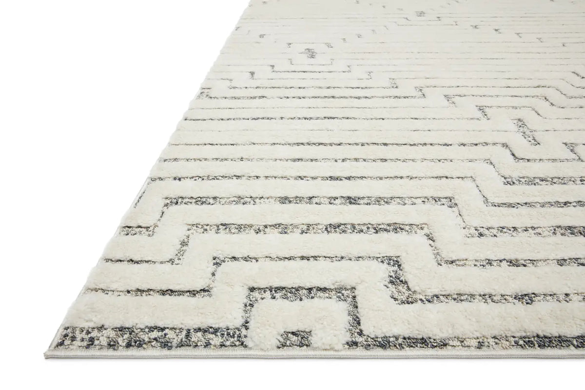 Loloi Hagen Hag-03 White/Sky Rugs - rug corner