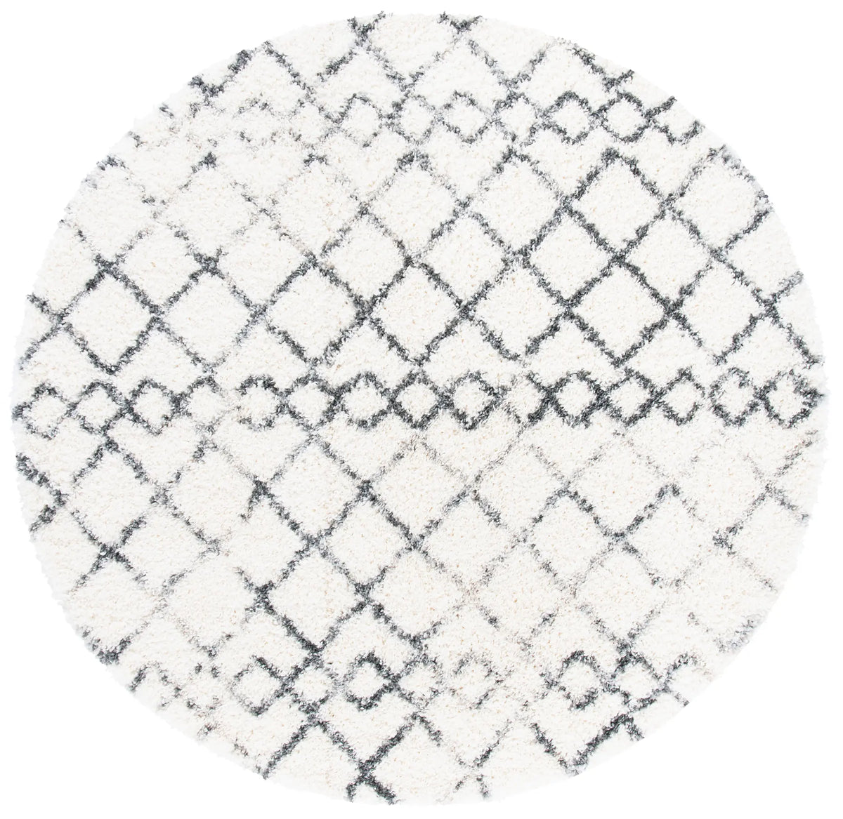 Safavieh Fontana Shag  800 5'-3" x 5'-3" Rug in Ivory / Grey