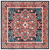 Safavieh Riviera 6'-7" x 6'-7" Rug in Red / Navy