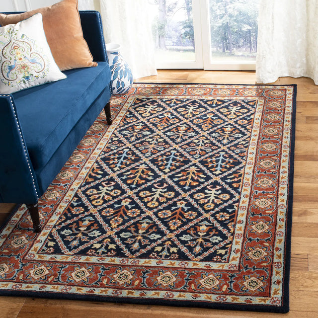 Safavieh Heritage 4'-0" x 6'-0" Rug in Navy / Red