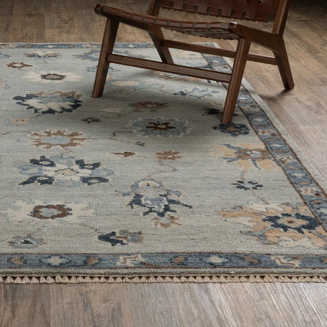Oriental Weavers Sphinx MAJORCA MAJ06 Blue Floral Rugs - angle/detail
