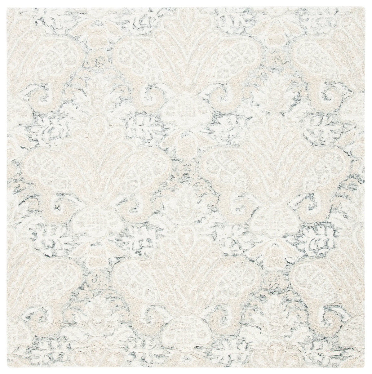Safavieh Micro-Loop 5'-0" x 5'-0" Rug in Charcoal / Ivory