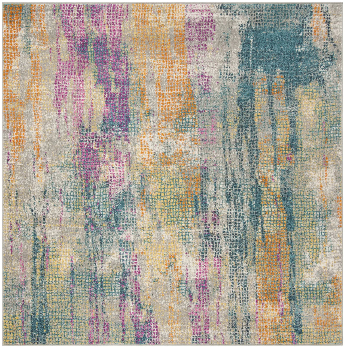 Safavieh Madison 6'-7" x 6'-7" Rug in Blue / Fuchsia