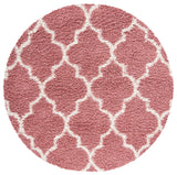 Safavieh Venus Shag 500 6'-7" x 6'-7" Rug in Pink / Ivory
