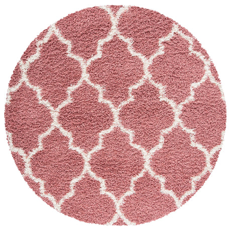 Safavieh Venus Shag 500 6'-7" x 6'-7" Rug in Pink / Ivory